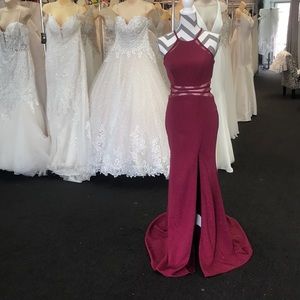 NWT Burgundy Sparkle Prom Dress